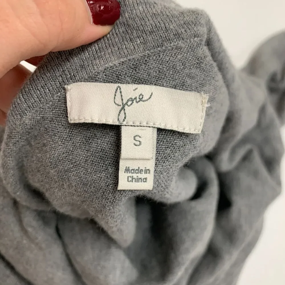 Joie Wesley Cowl Neck Sweater Women S Small Graphite Wool Cashmere Blend Slouchy